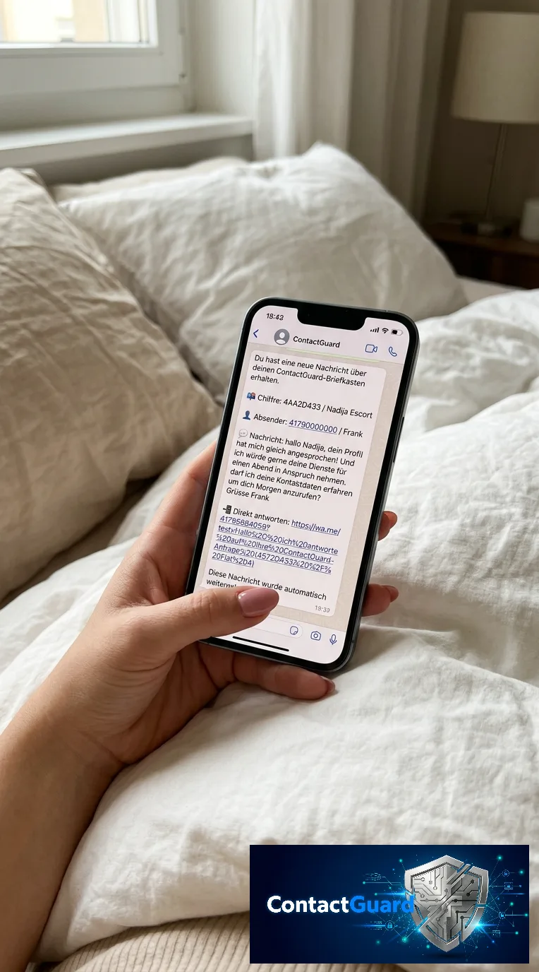 Screenshot: WhatsApp chat with ContactGuard